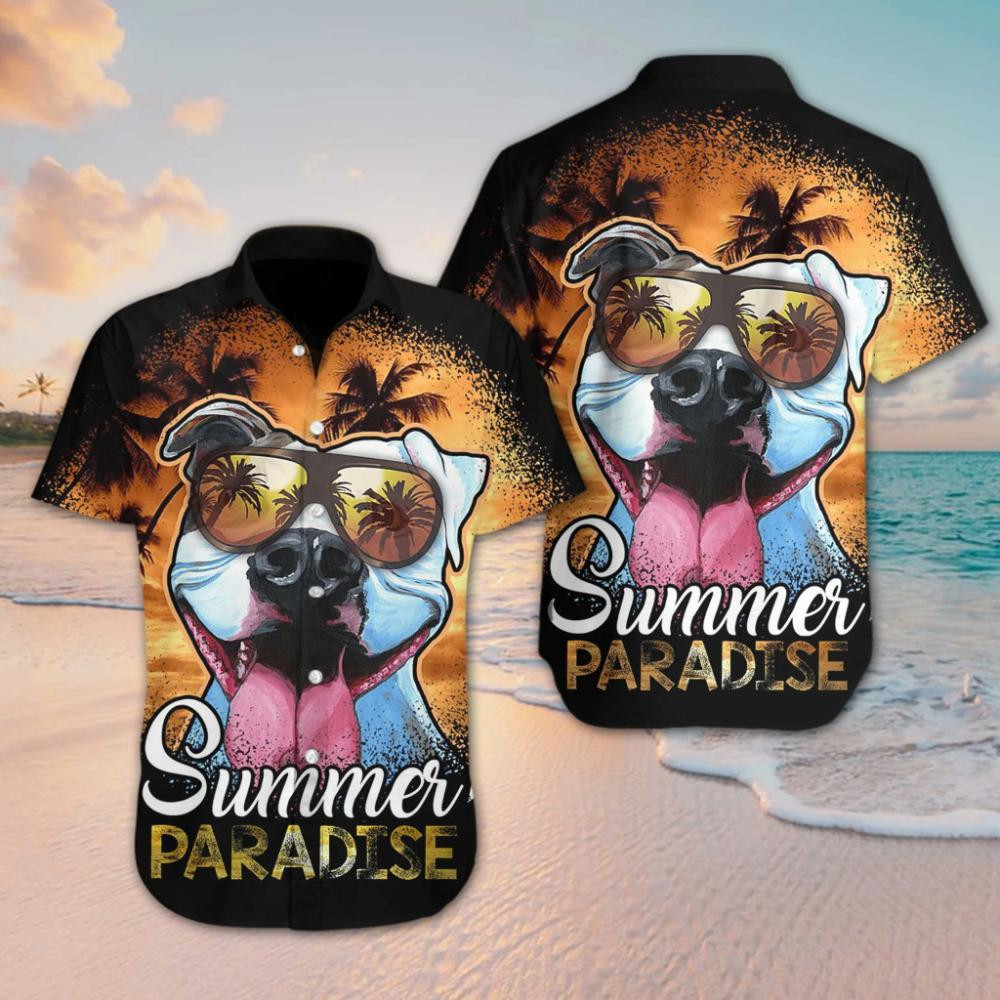 Pitbull Summer Paradise Hawaiian Shirt