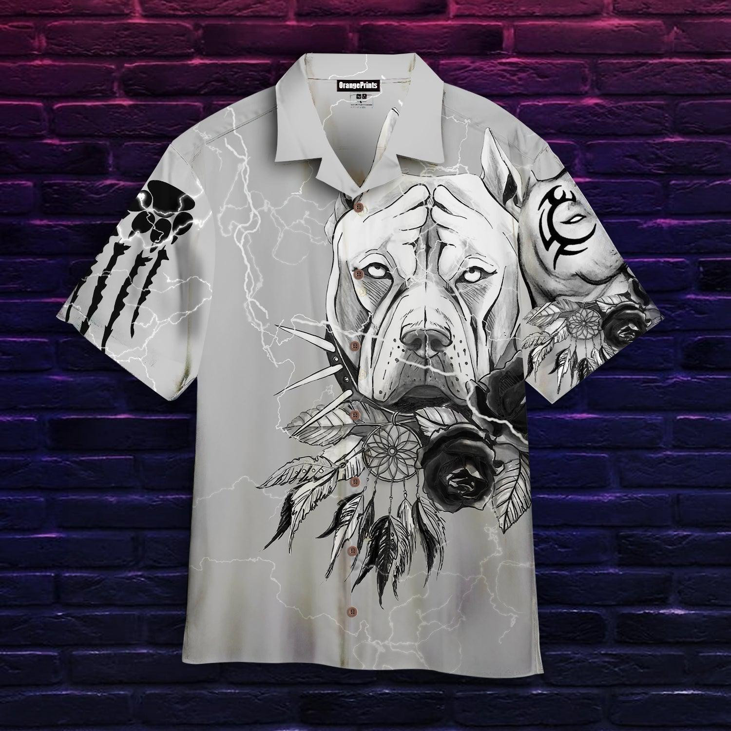 Pitbull Tattoo Hawaiian Shirt