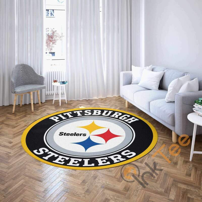 Pittsburgh Steelers Round Rug Carpet Bedroom Livingroom Home Decor