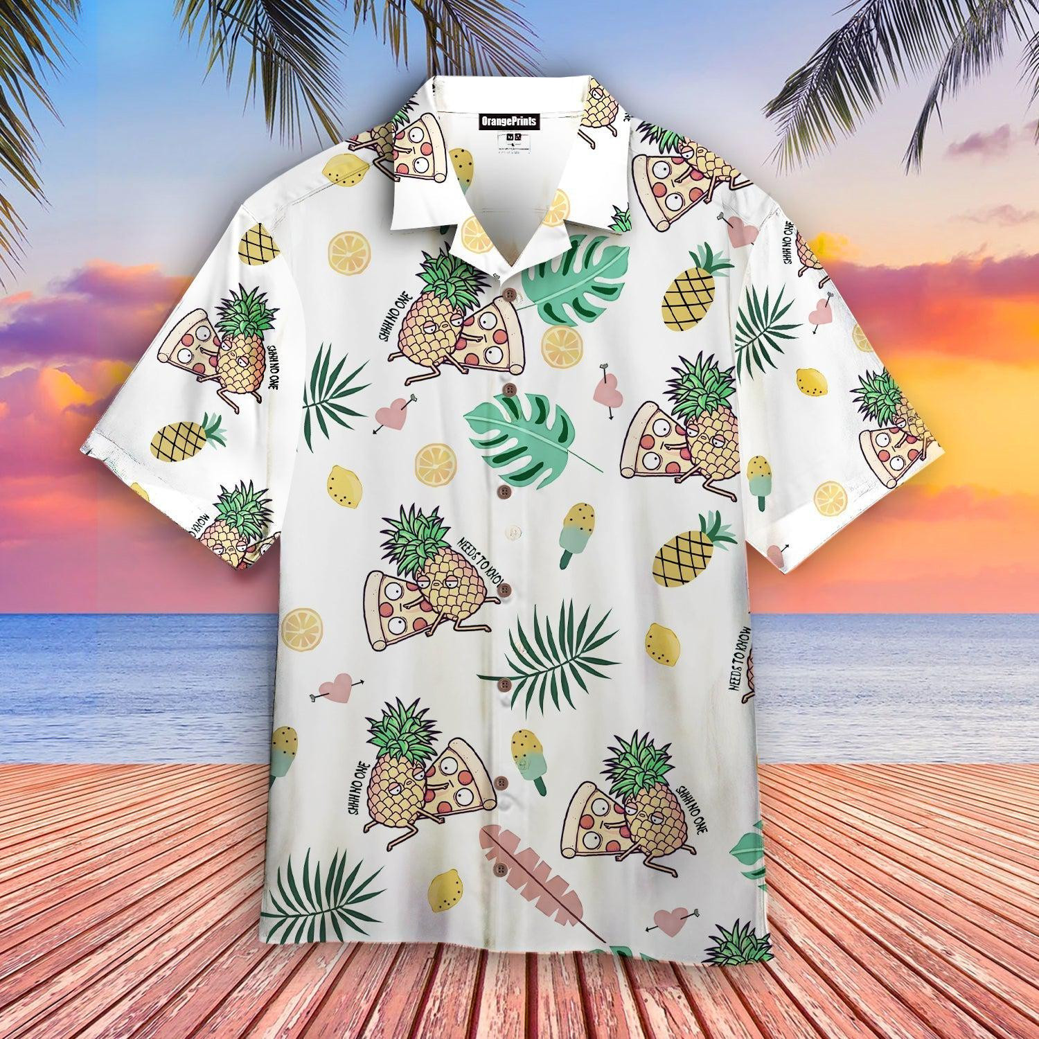 Pizza Pineapple Cartoon Hawaiian Shirt