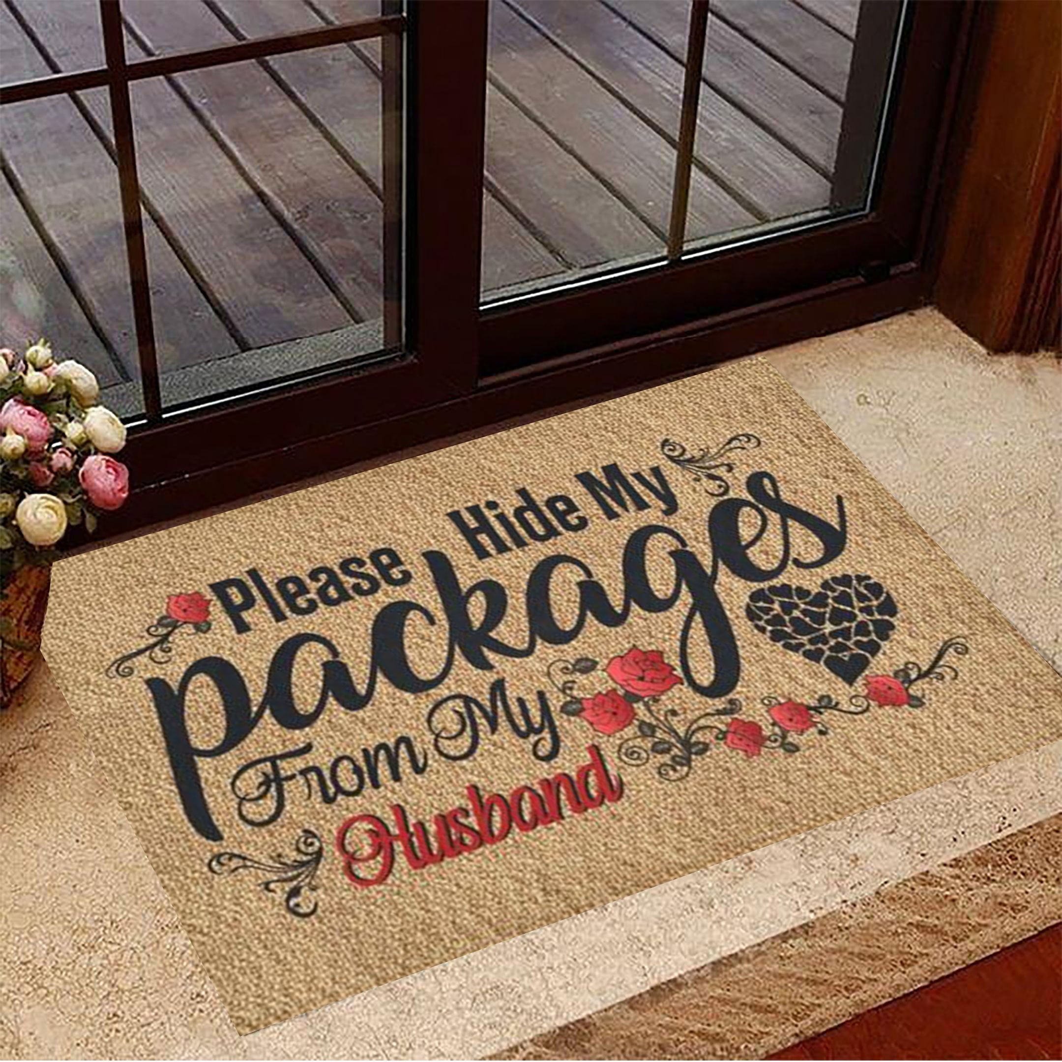 Please Hide My Packages From My Husband Rubber Doormat Funny Welcome Mats Best Gifts For Husband