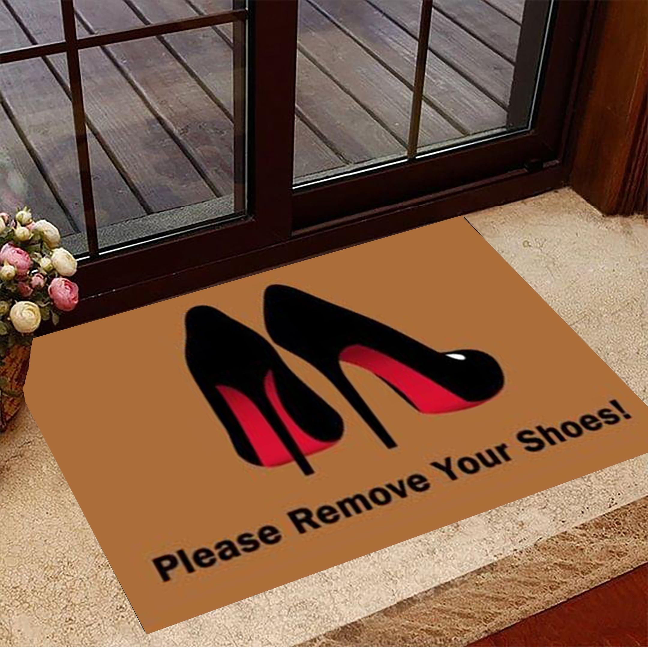 Please Remove Your Shoes Rubber Doormat High Heel Please Take Off Your Shoes Mat