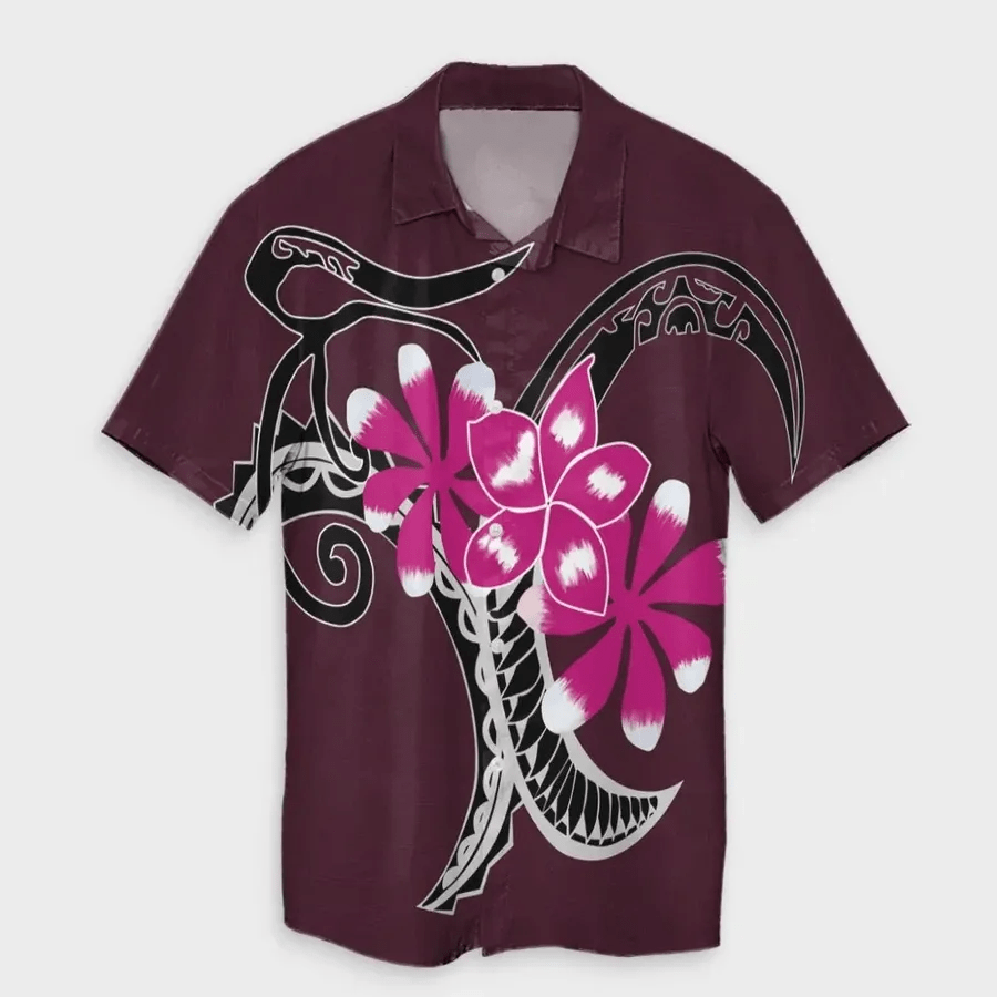Plumeria Polynesian Pink Hawaiian Shirt