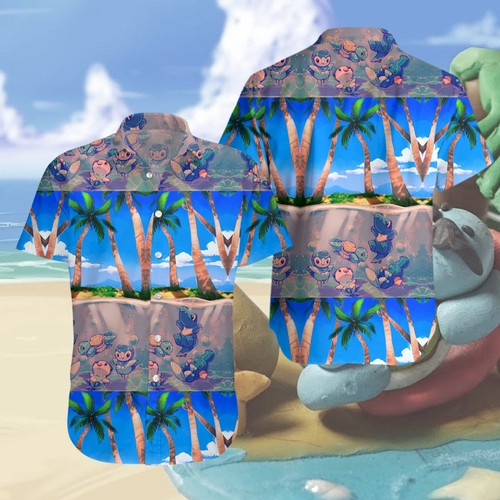 Poke Blue Hawaiian Shirt