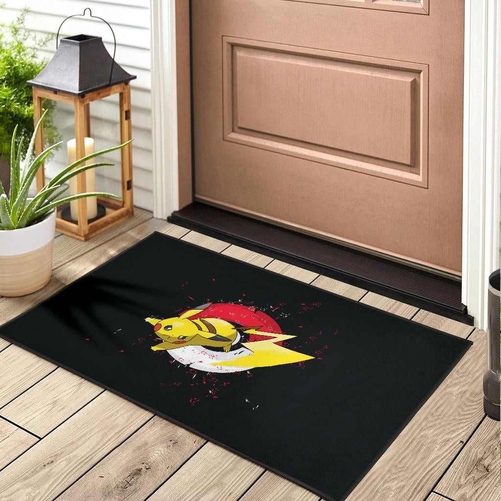 Pokemon Anime Rubber Doormat Angry Pikachu Electric Pokeball Artwork Rubber Doormat Home Decor - Image 3