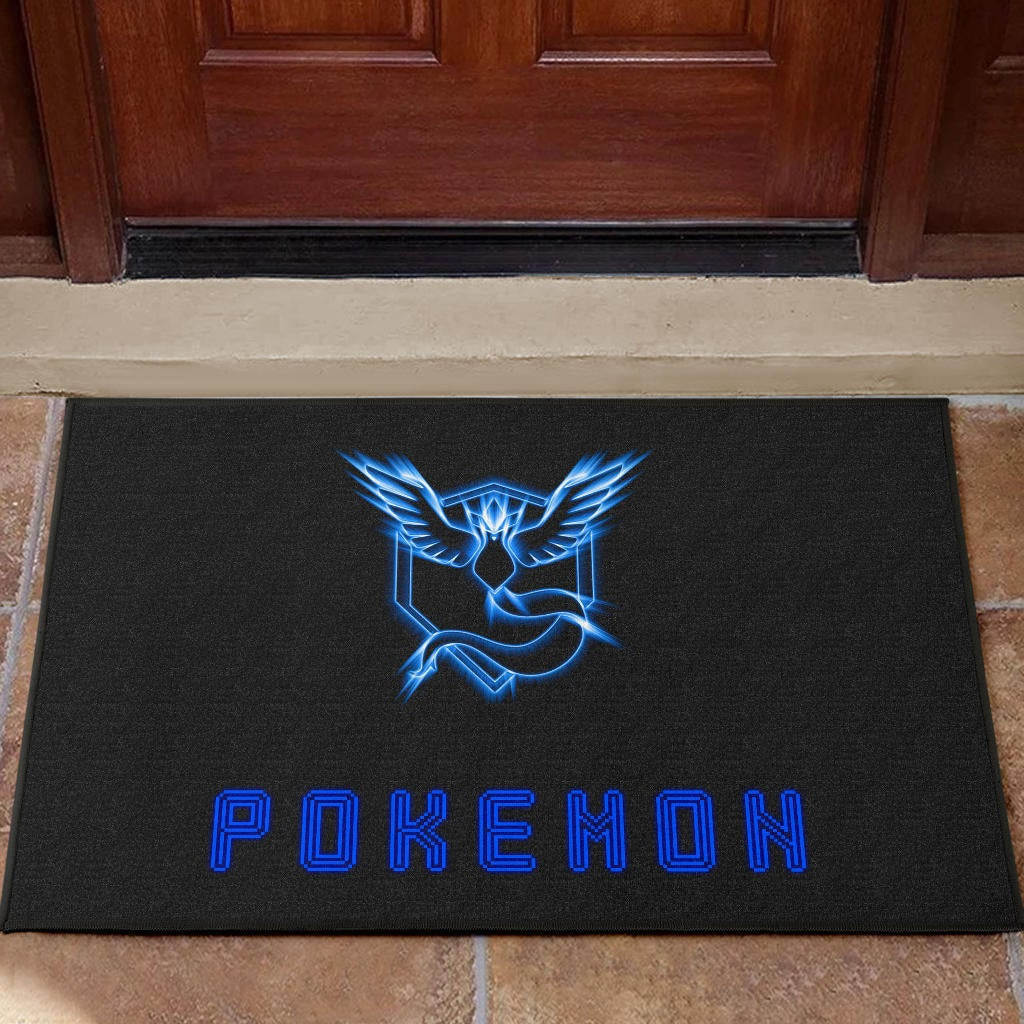 Pokemon Anime Rubber Doormat Team Mystic Symbol Neon Blue Articuno Pokemon Go Rubber Doormat Home Decor