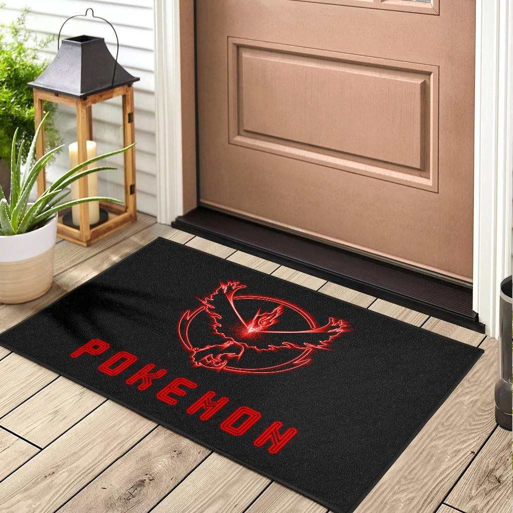 Pokemon Anime Rubber Doormat Team Valor Symbol Red Moltres Relies On Strength Pokemon Go Rubber Doormat Home Decor - Image 3