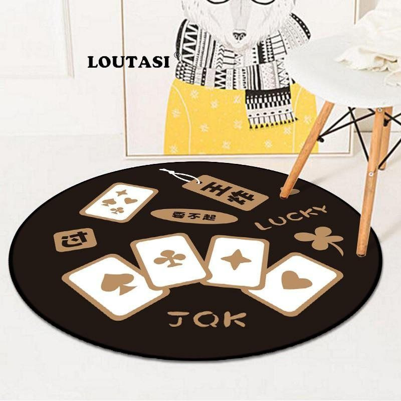 Poker Round Rug Carpet Bedroom Livingroom Home Decor