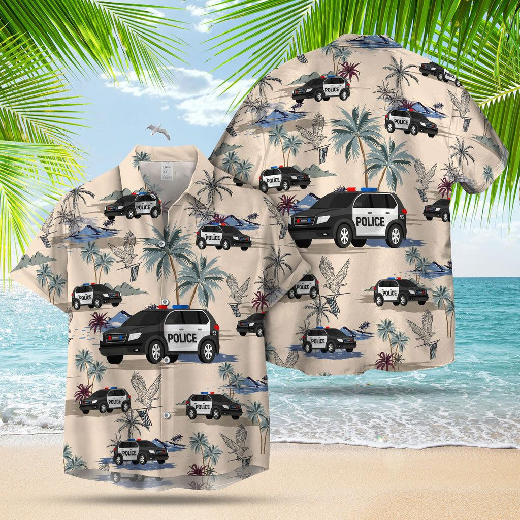 Police Cars Seamless Pattern Hawaiian Shirt