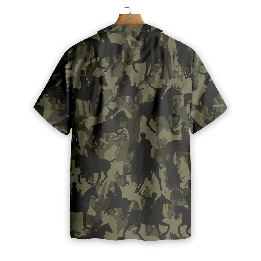 Polo Player Camo Pattern Hawaiian Shirt