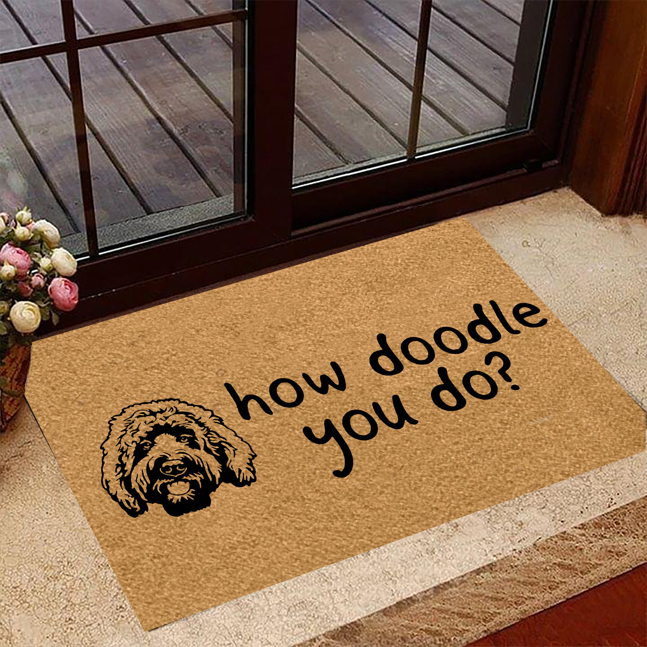 Poodle How Doodle You Do Rubber Doormat Poodle Welcome Mat For Front Door Indoor