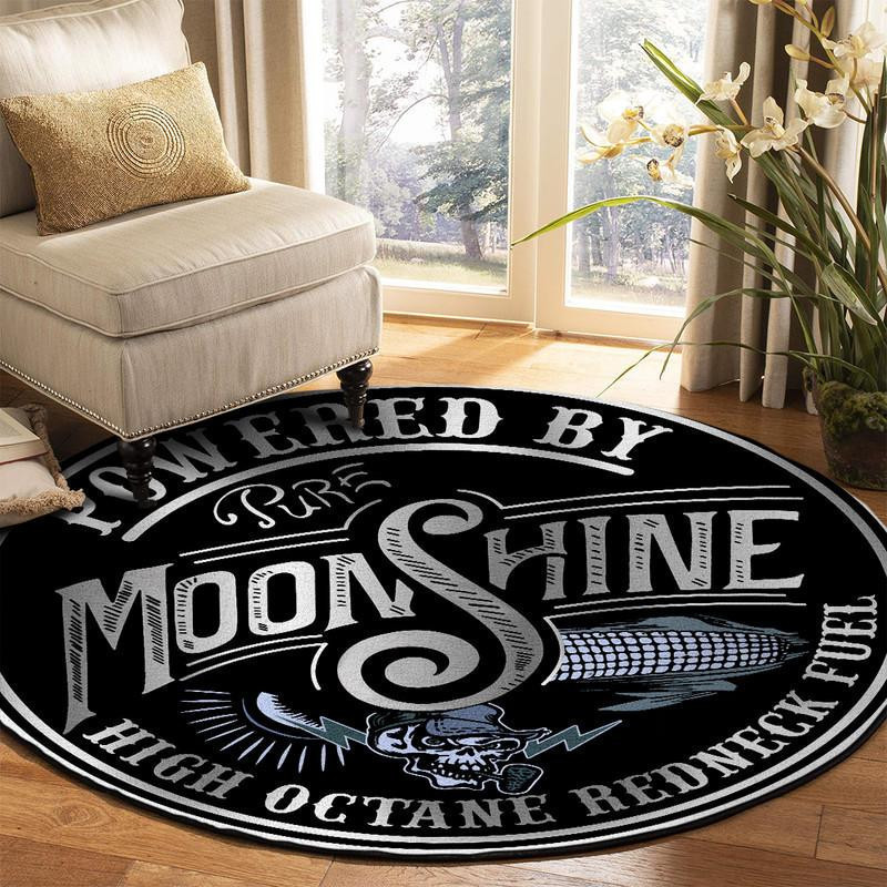 Powered By Pure Moonshine Round Rug Carpet Bedroom Livingroom Home Decor
