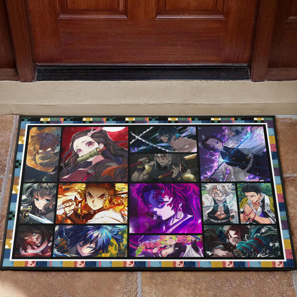 Powerful Characters Demon Slayer Rubber Doormat Anime Home Decor Personalized For Fans