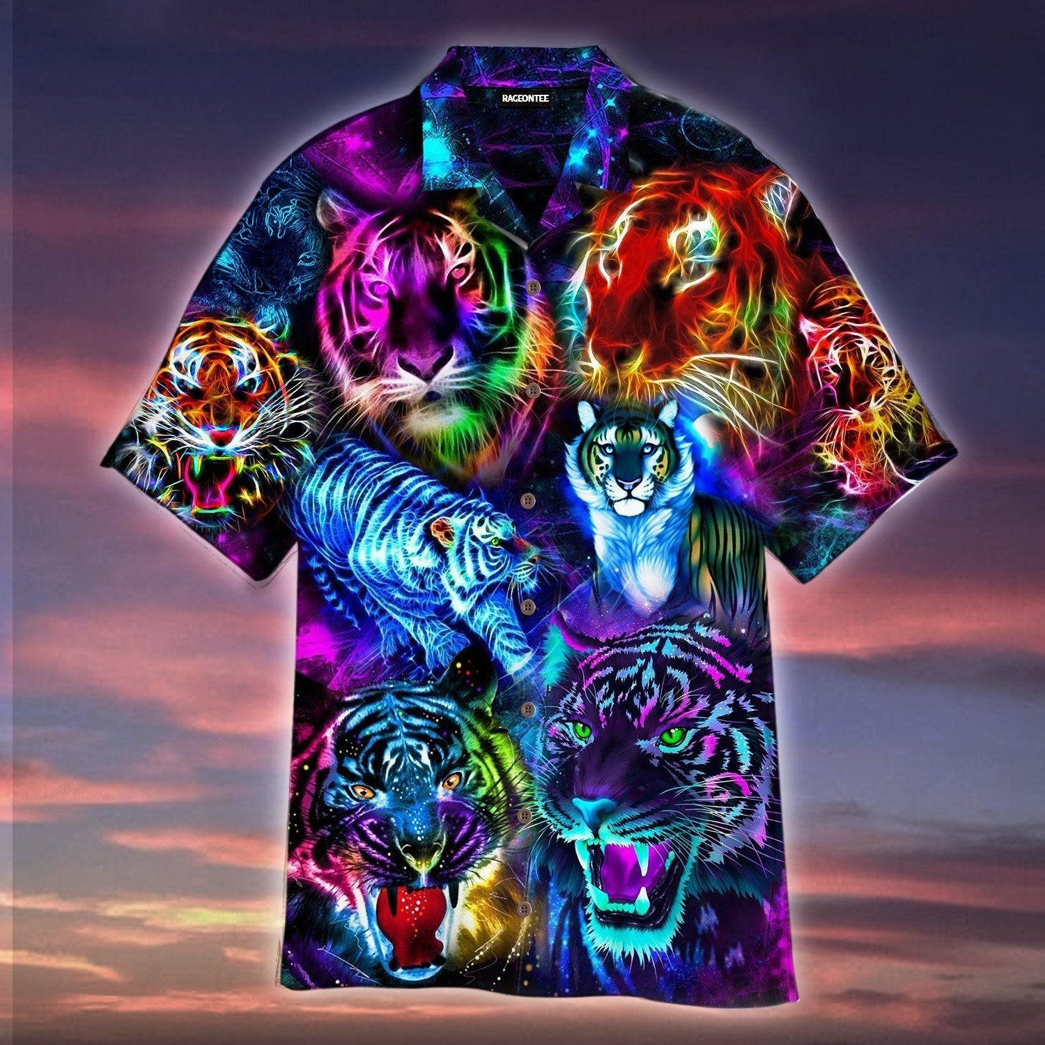 Powerful Galaxy Tiger Hawaiian Shirt