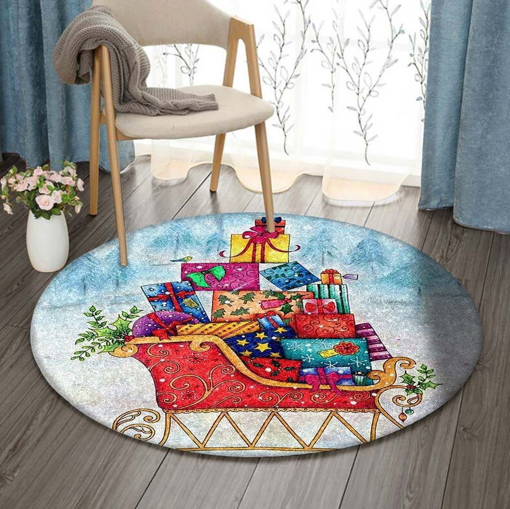 Presents Round Rug Carpet Bedroom Livingroom Home Decor