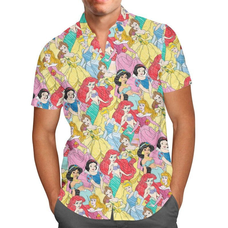 Princess Sketches Disney Hawaiian Shirt
