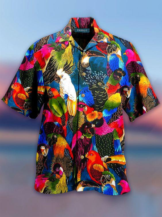 Printed Casual Leaves Men's Floral Hawaiian Shirt