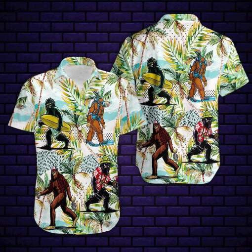 Products Aloha Shirts Bigfoot Activities In Vacation Hawaiian Shirt