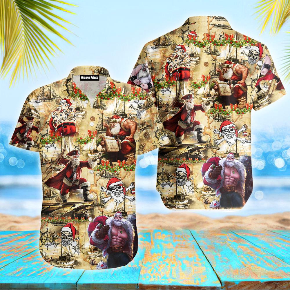 Products Amazing Pirate Santa Claus Hawaiian Shirt