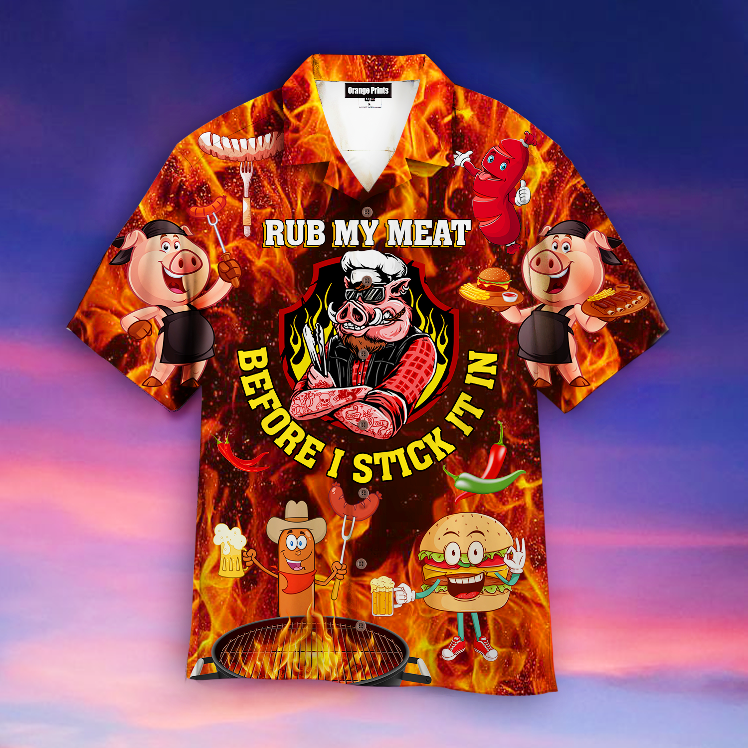 Products Real Dads Play With Fire He Love BBQ Hawaiian Shirt