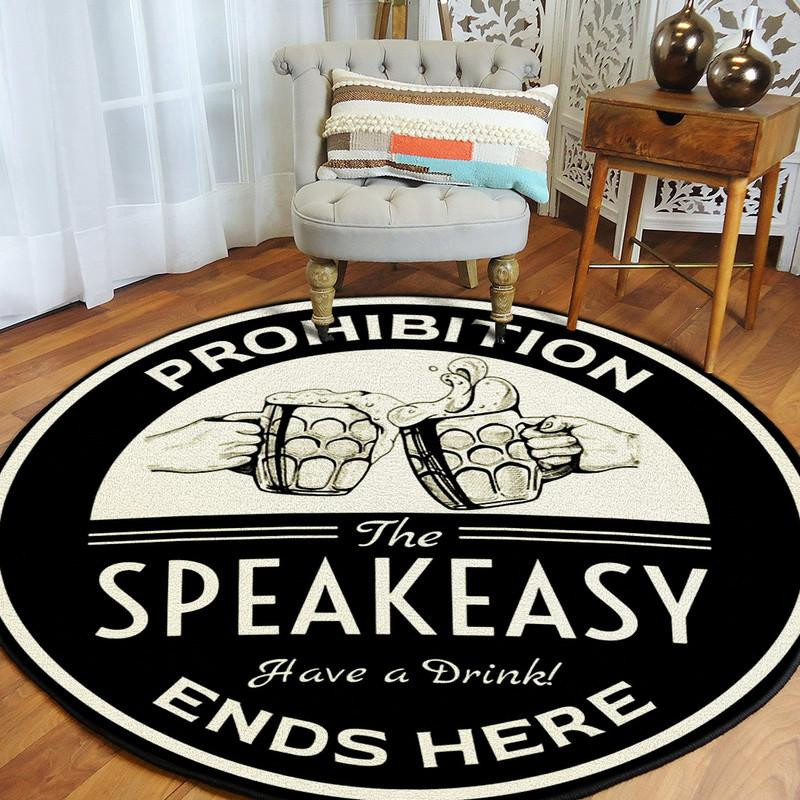 Prohibition Ends Here Round Rug Carpet Bedroom Livingroom Home Decor - Image 3