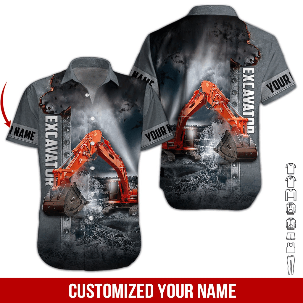 Proud Excavator Personalized Hawaiian Shirt