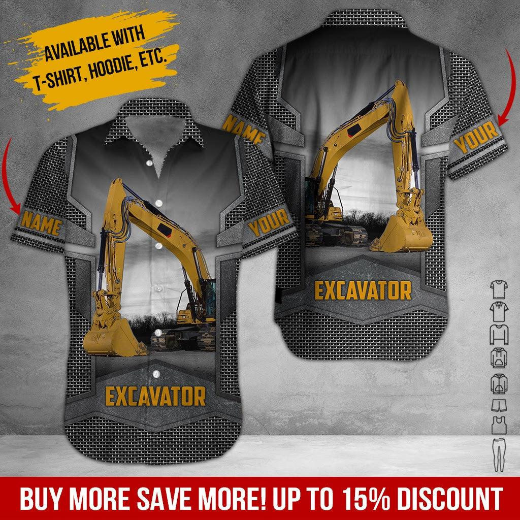 Proud Excavator Style Personalized Hawaiian Shirt