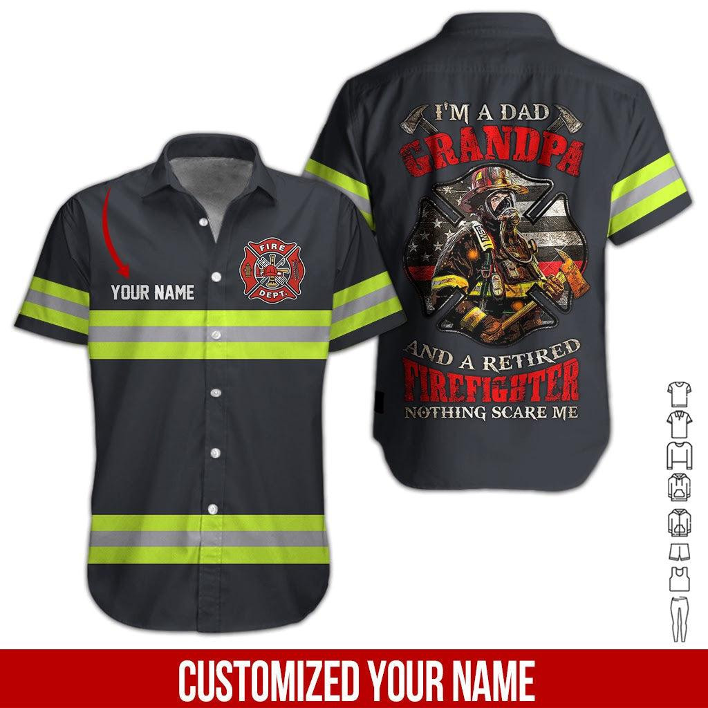 Proud Firefighter Dad Personalized Hawaiian Shirt