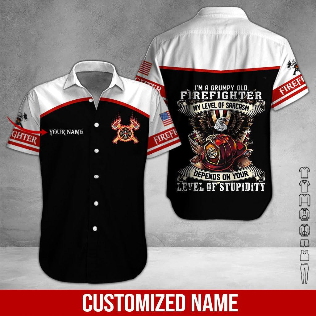 Proud Firefighter Personalized Hawaiian Shirt