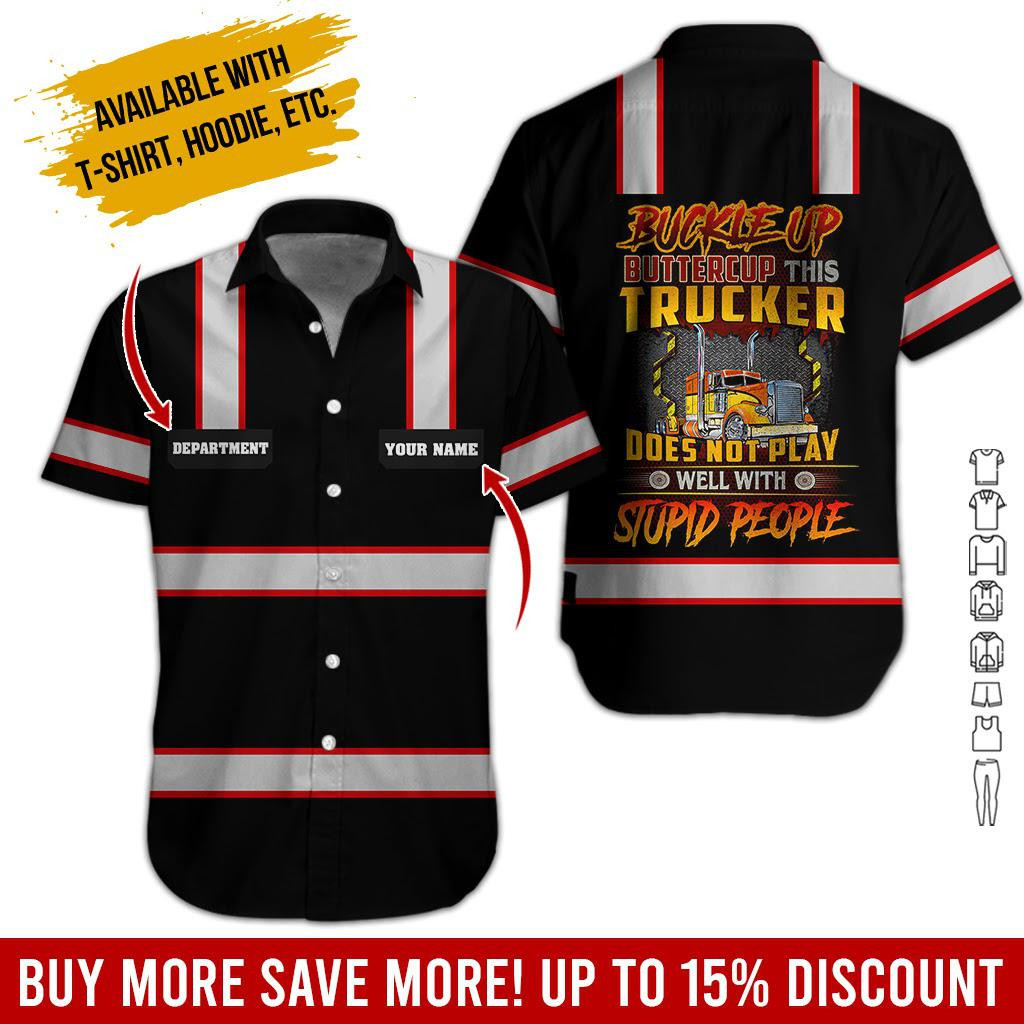 Proud Trucker Personalized Hawaiian Shirt