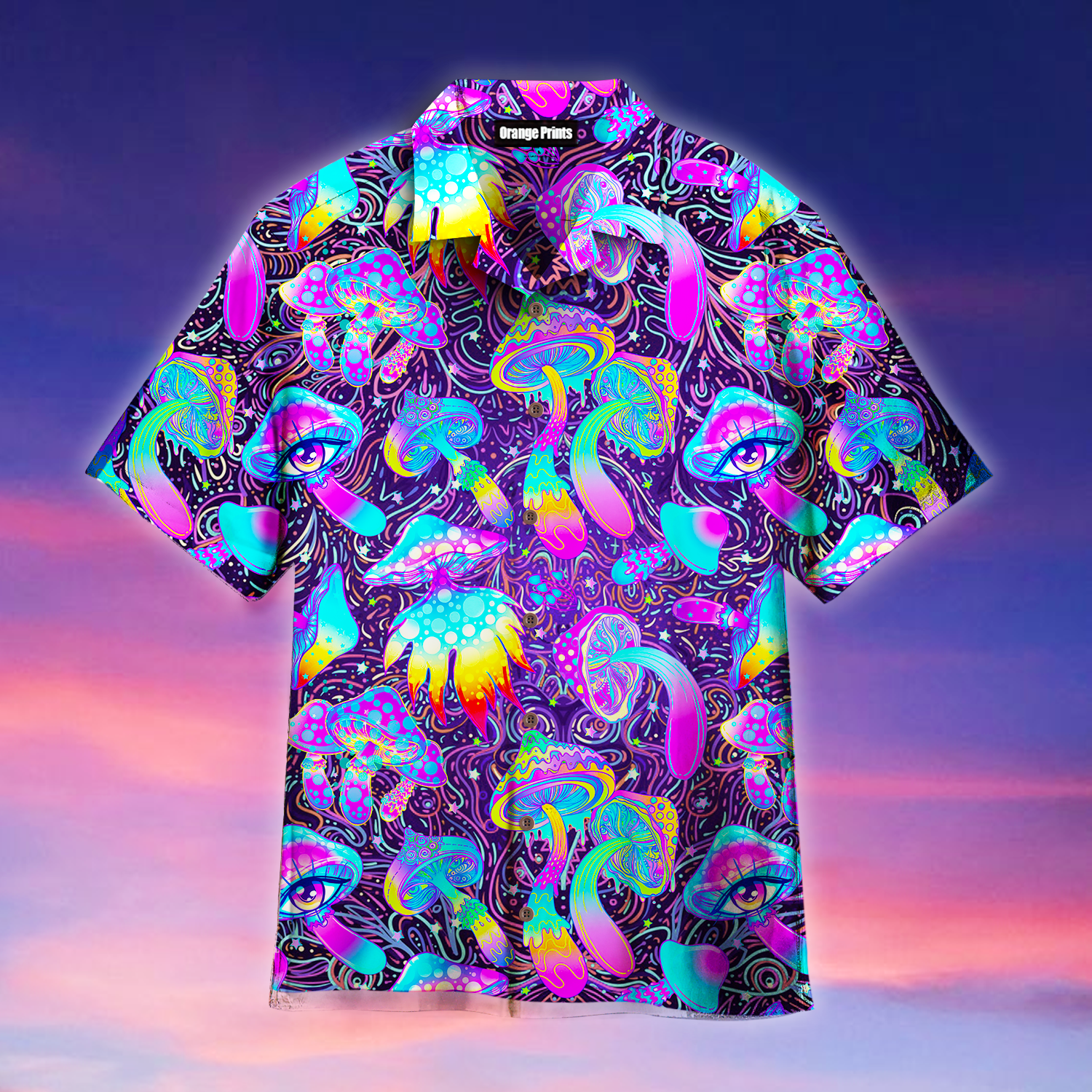 Psychedelic Art Magic Mushroom Trippy Hippie Hawaiian Shirt