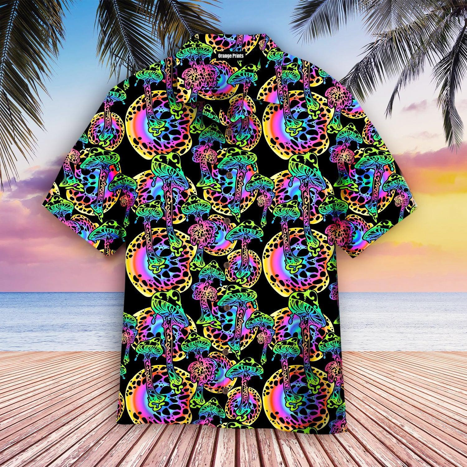 Psychedelic Magic Glowing Mushrooms Hawaiian Shirt