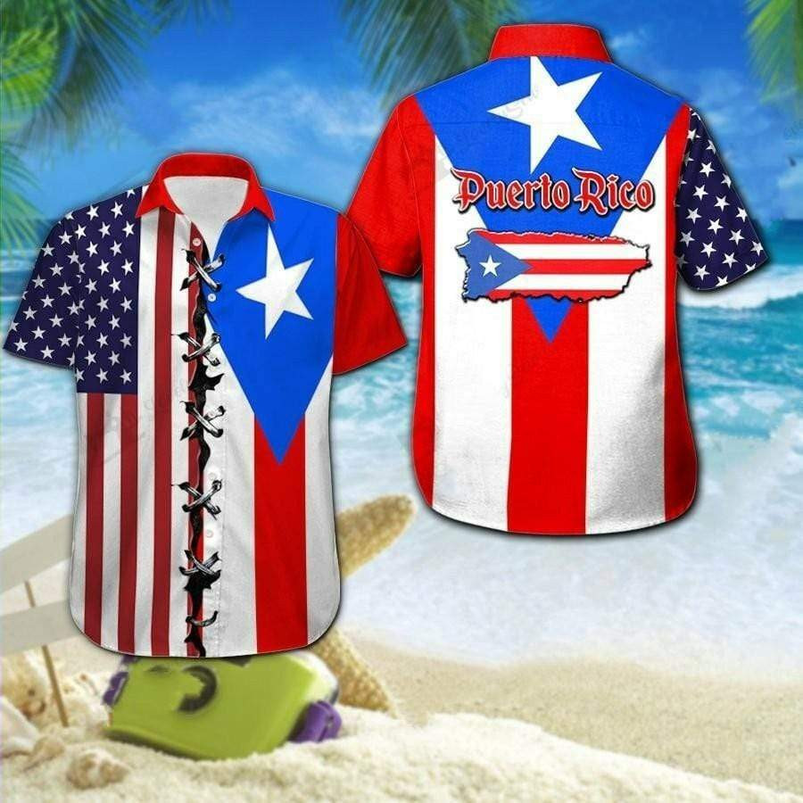 Puerto Rico Flag Hawaiian Shirt