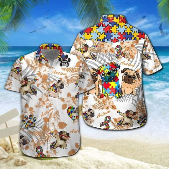 Pug Autism Hawaiian Hawaiian Shirt