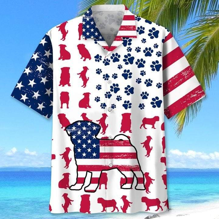 Pug Flag Hawaiian Shirt