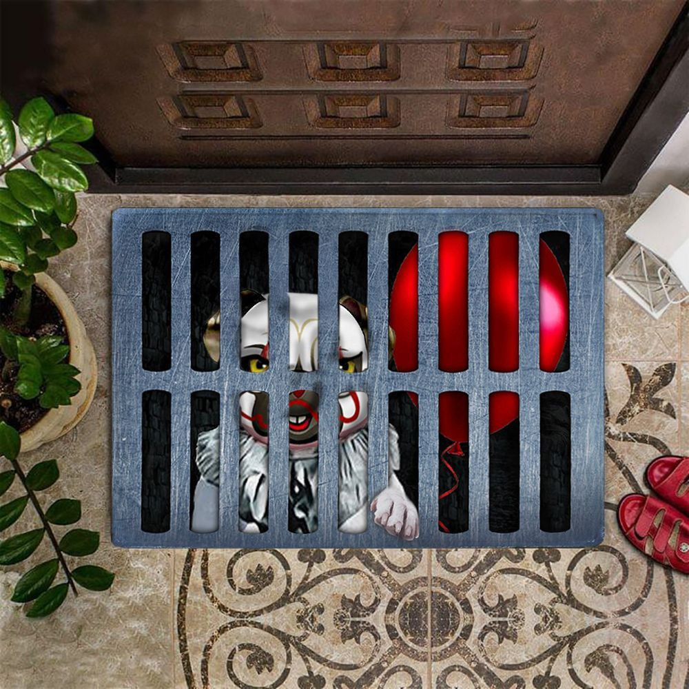 Pug Halloween Rubber Doormat French Fun Pug Dog Clown Parody Indoor Halloween Floor Mat