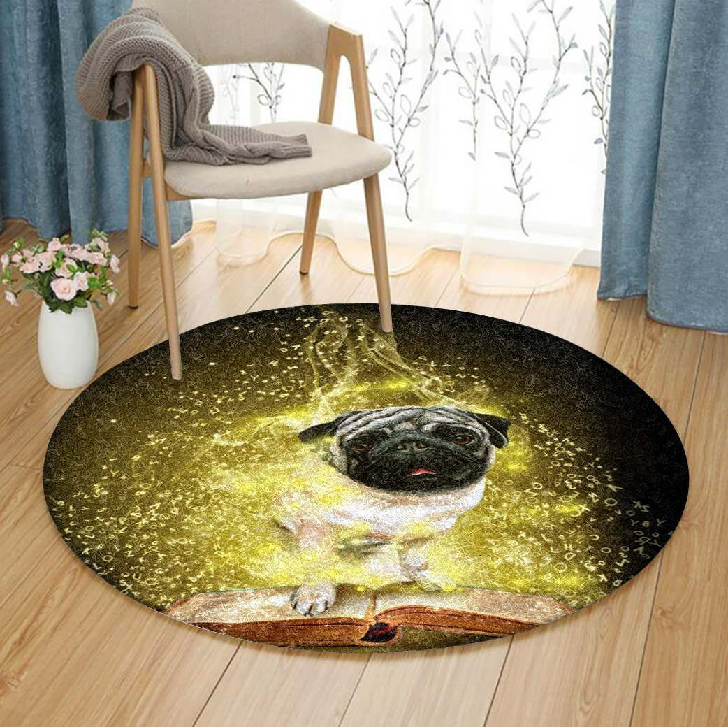 Pug Round Rug Carpet Bedroom Livingroom Home Decor