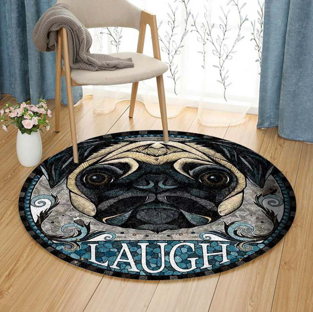 Pug Round Rug Carpet Bedroom Livingroom Home Decor
