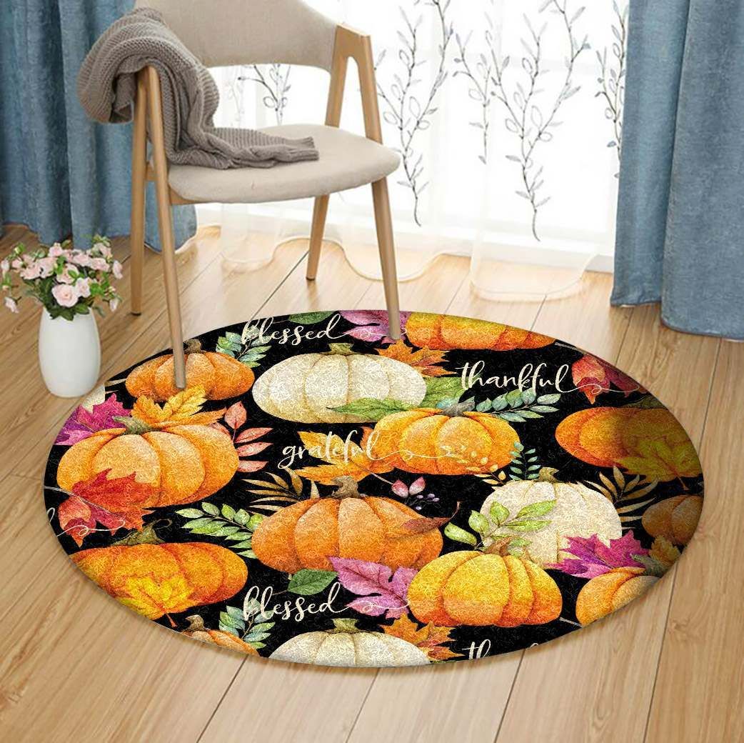 Pumpkin Round Rug Carpet Bedroom Livingroom Home Decor