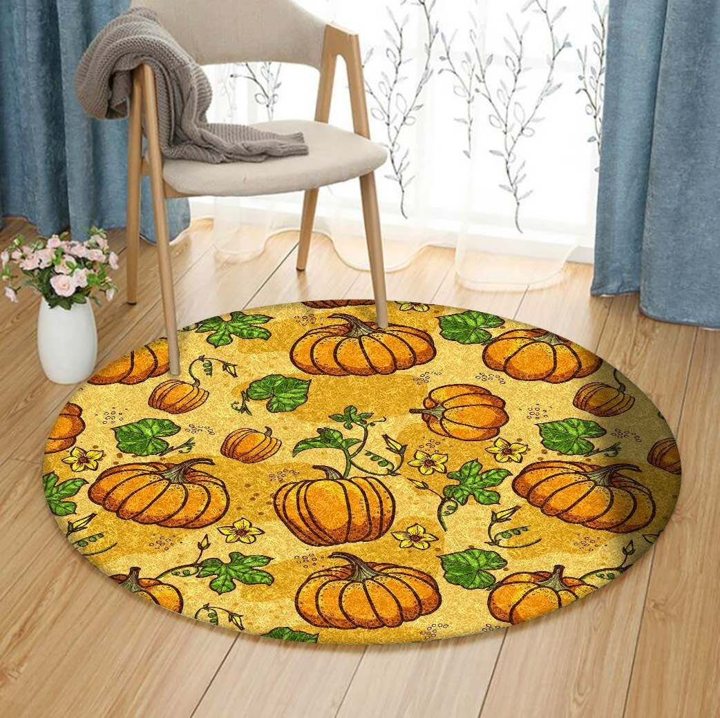 Pumpkin Round Rug Carpet Bedroom Livingroom Home Decor