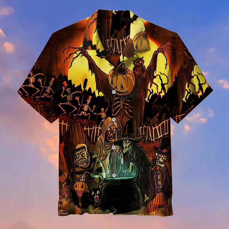 Pumpkin Skull Halloween Hawaiian Shirt