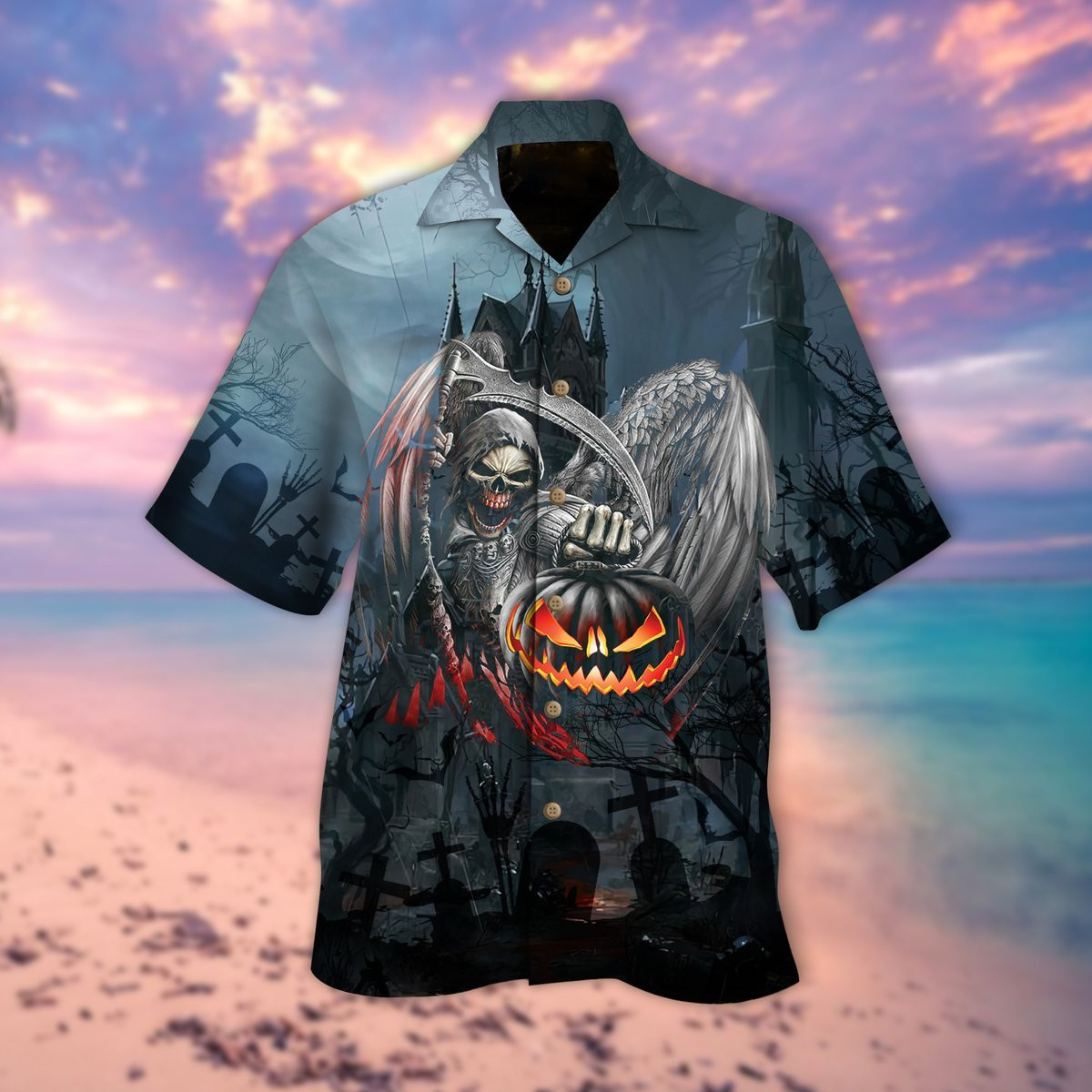 Pumpkin Skull Halloween Hawaiian Shirt
