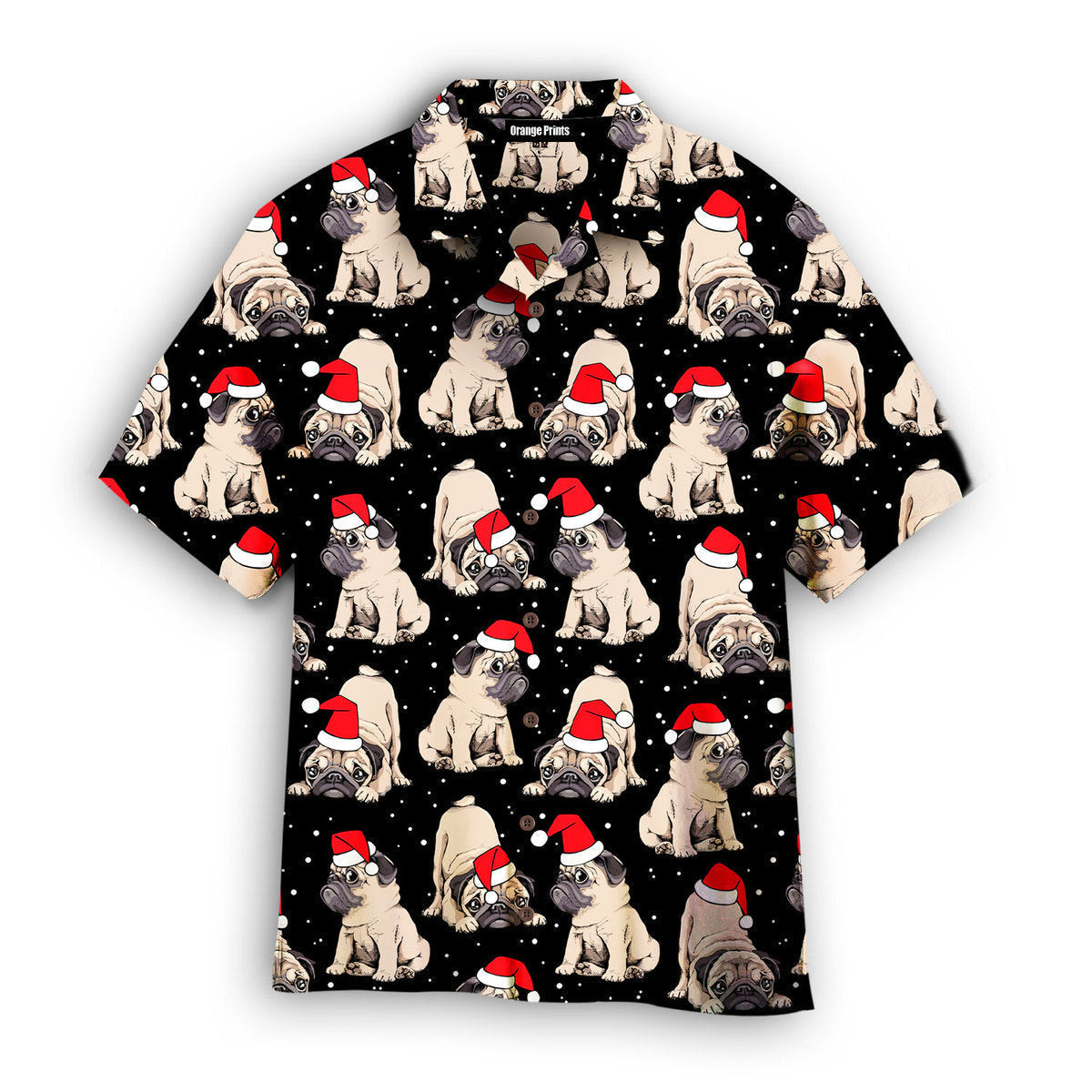 Puppy With Red Hat On Christmas In July Hawaiian Shirt