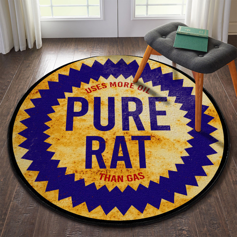 Pure Rat Oldschool Hot Rod Round Rug Carpet Bedroom Livingroom Home Decor