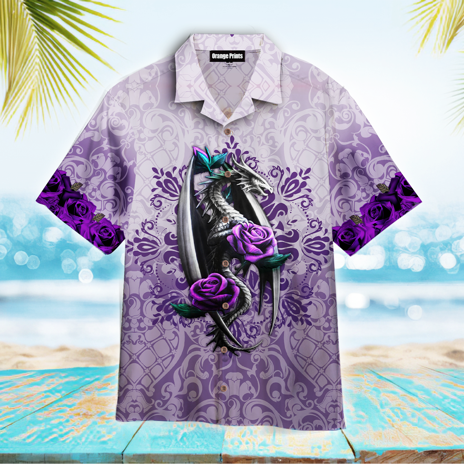 Purple Gothic Dragon Hawaiian Shirt