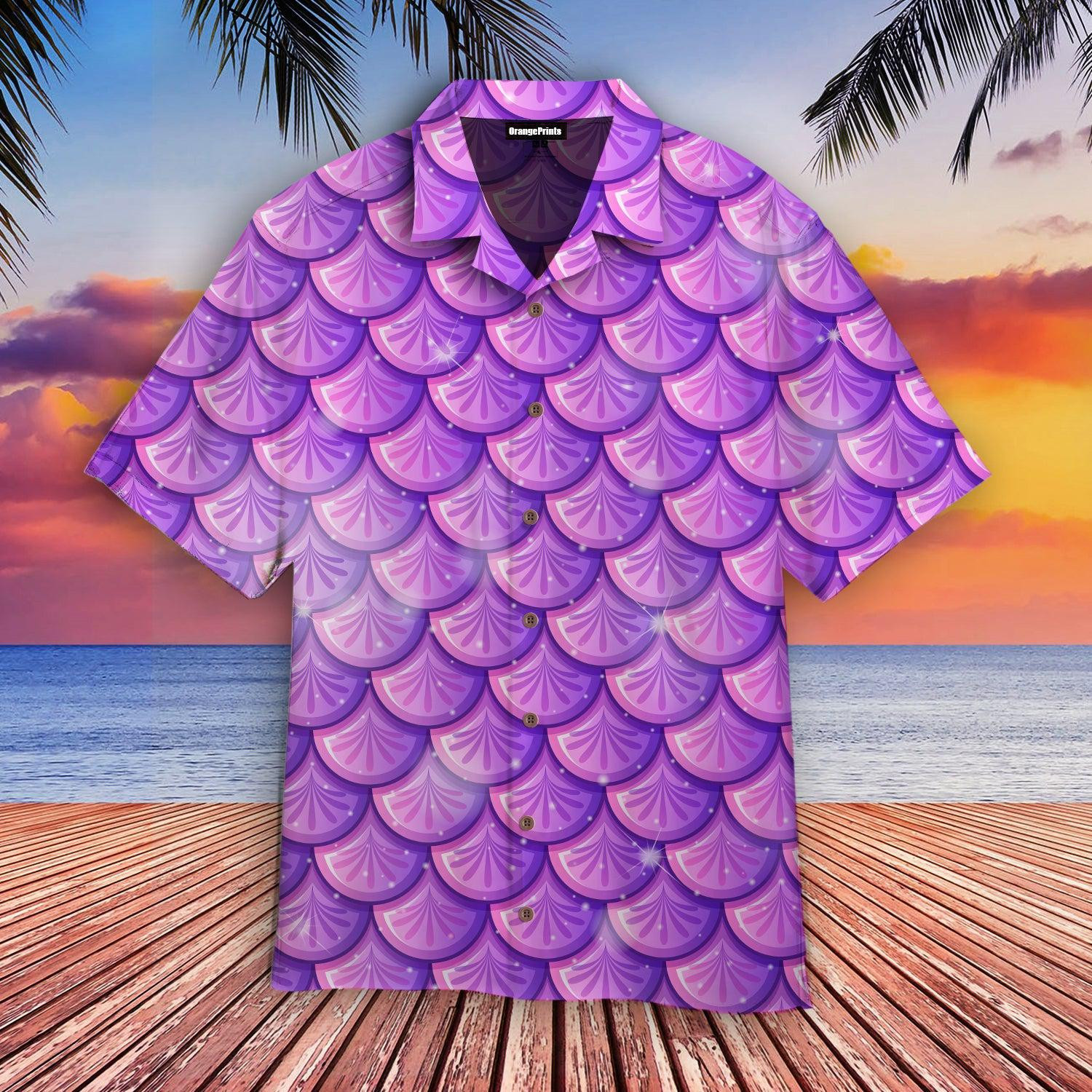 Purple Mermaid Scales Hawaiian Shirt