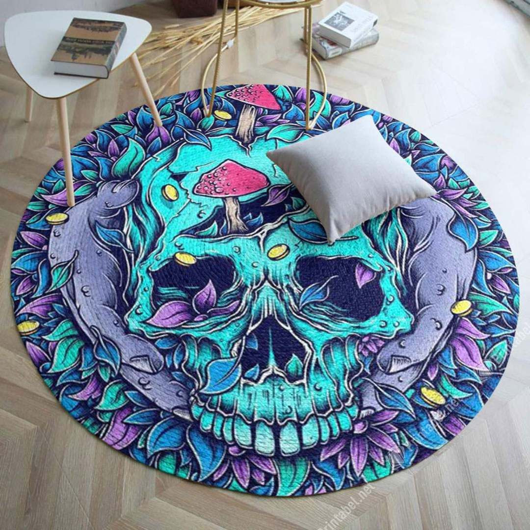 Purple Mystery Round Rug Carpet Bedroom Livingroom Home Decor