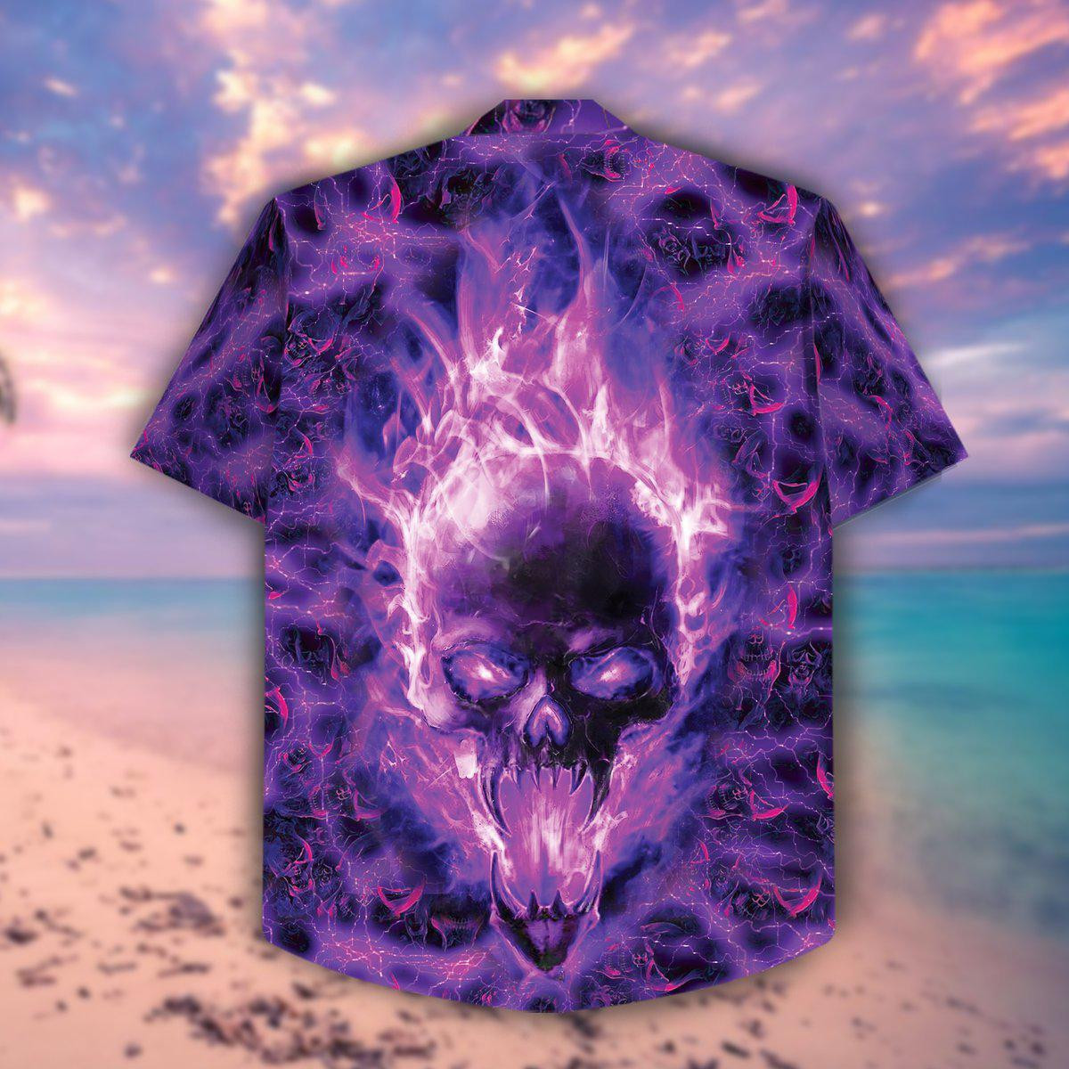 Purple Skull Hawaiian Shirt