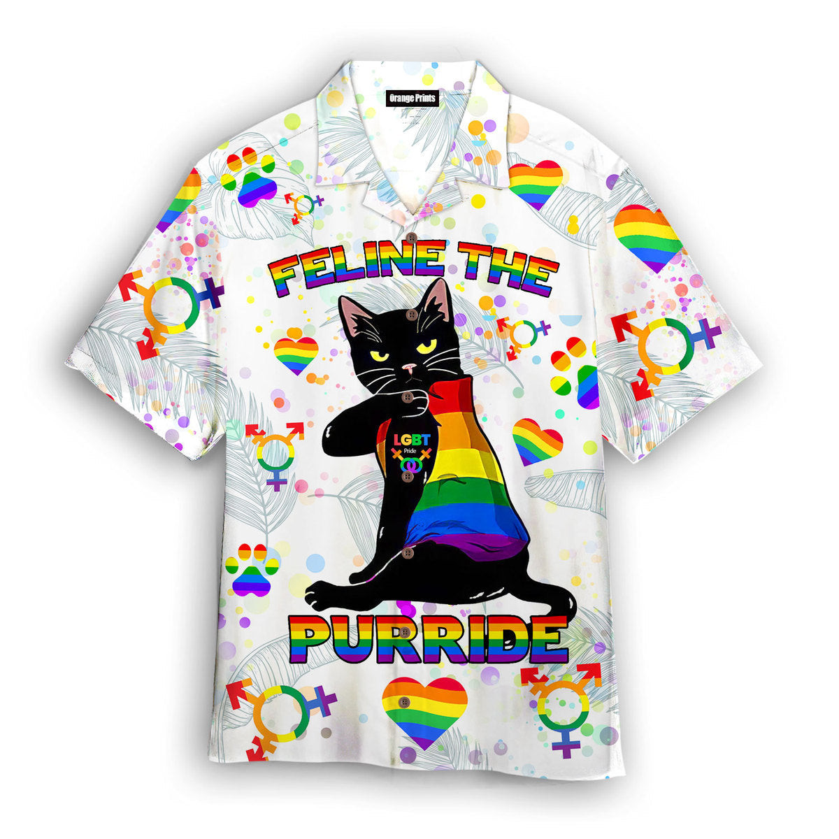 Purride Funny Cat Lovers LGBT Pride Awareness Hawaiian Shirt