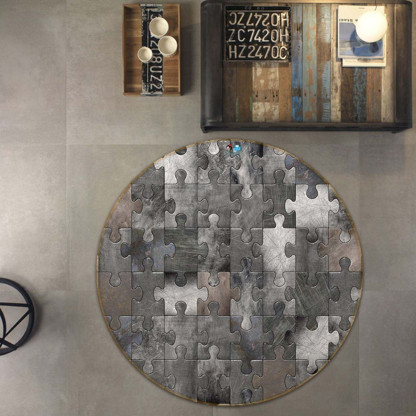 Puzzle Round Rug Carpet Bedroom Livingroom Home Decor